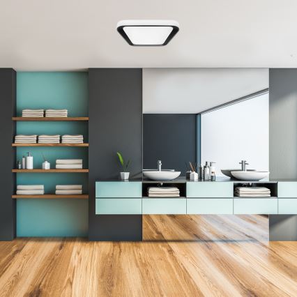 Plafonier LED dimabil QUADRO LED/66W/230V 3000-6000K alb/negru + telecomandă