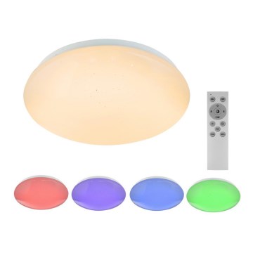 Plafonier LED RGB reglabil Globo, LED/12W/230V + LED/3W + telecomandă