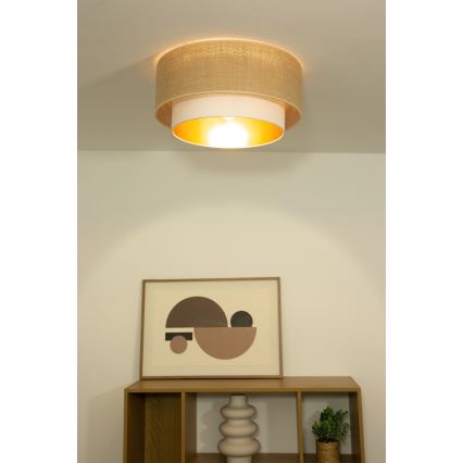Plafonier SARTA 1xE27/60W/230V Ø 45 cm alb/iută