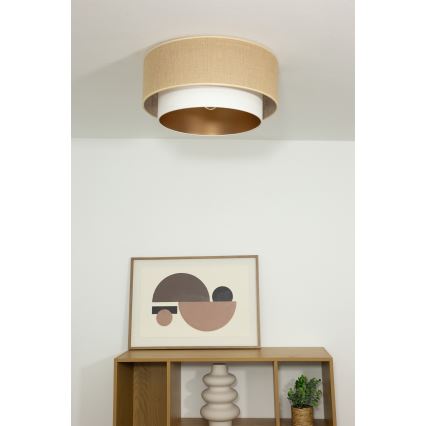 Plafonier SARTA 1xE27/60W/230V Ø 45 cm alb/iută