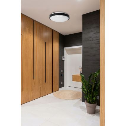 Plafonieră 2x E27, 40W, 230V, Ø 29,5 cm, neagră