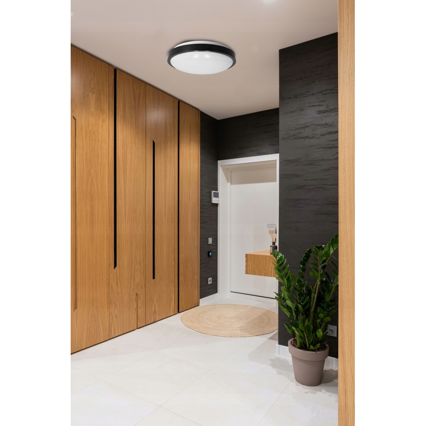 Plafonieră 2x E27, 40W, 230V, Ø 29,5 cm, neagră