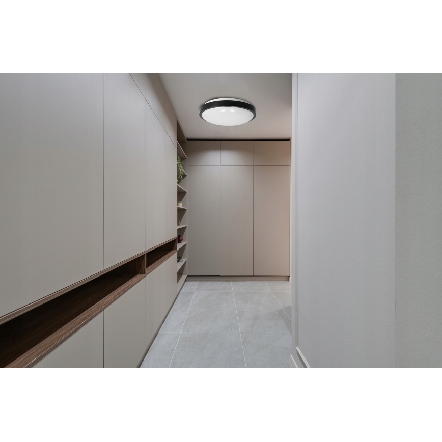 Plafonieră 2x E27, 40W, 230V, Ø 29,5 cm, neagră