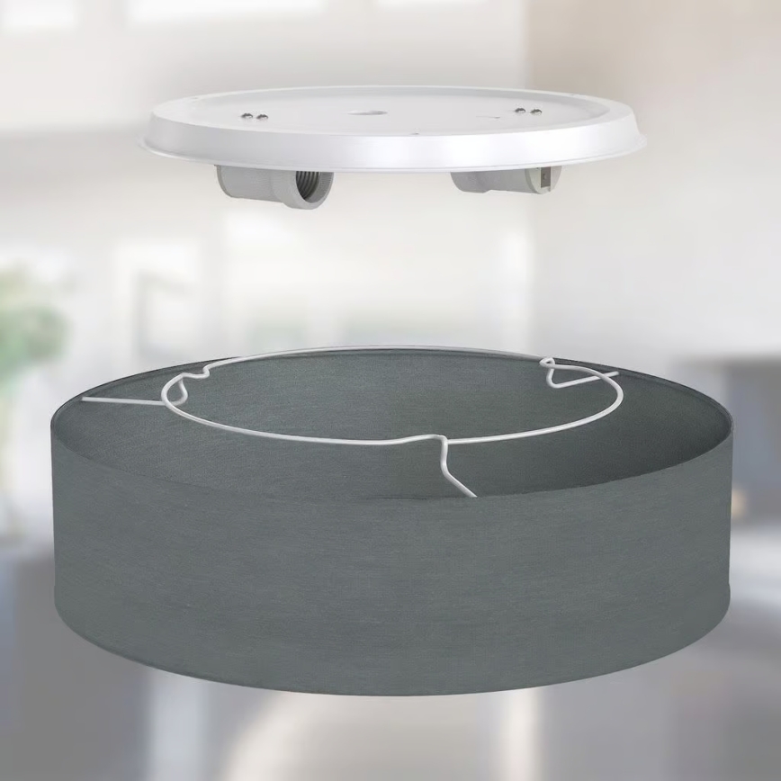 Plafonieră 2xE27/40W/230V, Ø 38 cm, gri