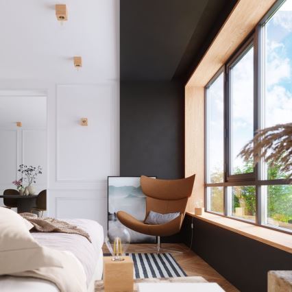 Plafonieră ABEL 1xE27/60W/230V lemn