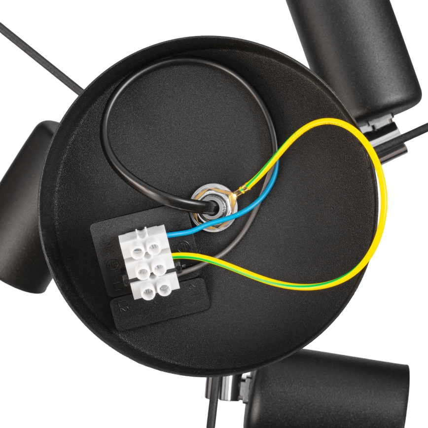 Plafonieră ALBA, 3x E27/15W/230V, Ø 40 cm, negru/maro