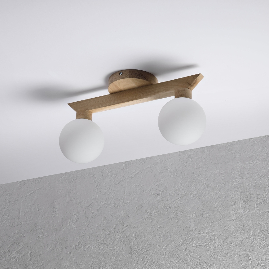 Plafonieră aplicată ANTONIO 2xG9/5W/230V stejar/alb