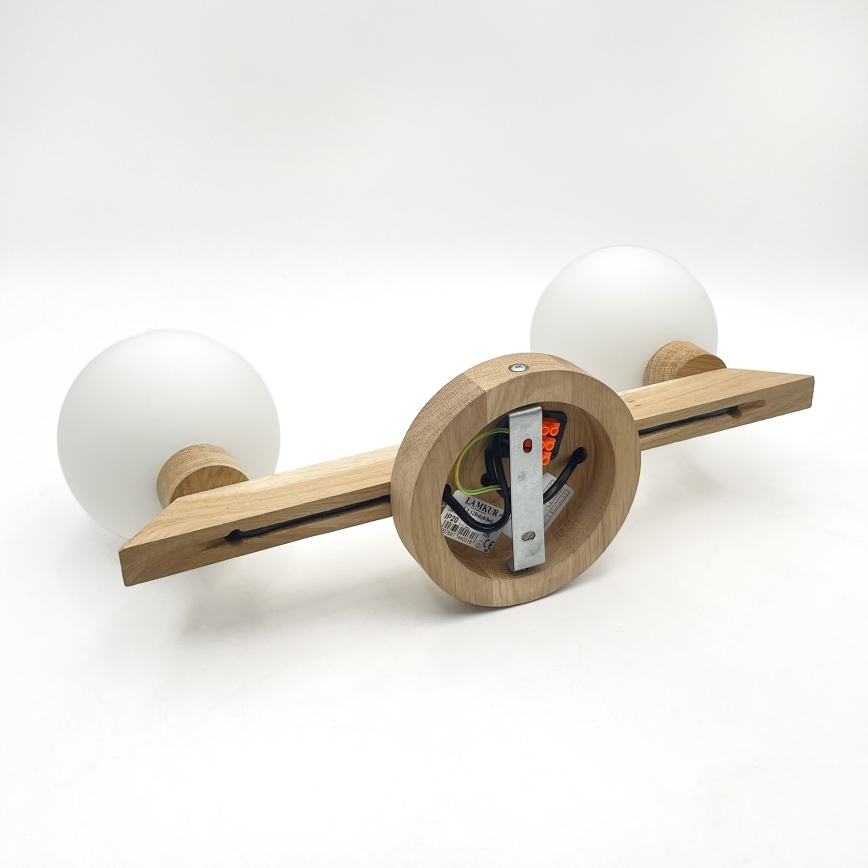 Plafonieră aplicată ANTONIO 2xG9/5W/230V stejar/alb