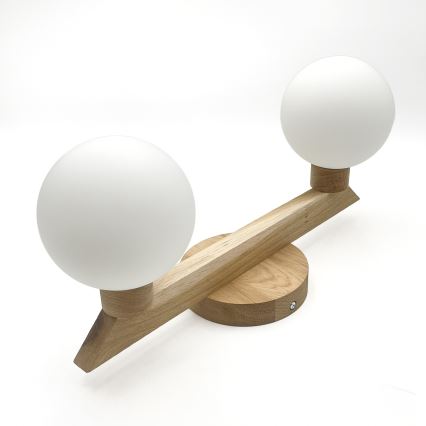 Plafonieră aplicată ANTONIO 2xG9/5W/230V stejar/alb