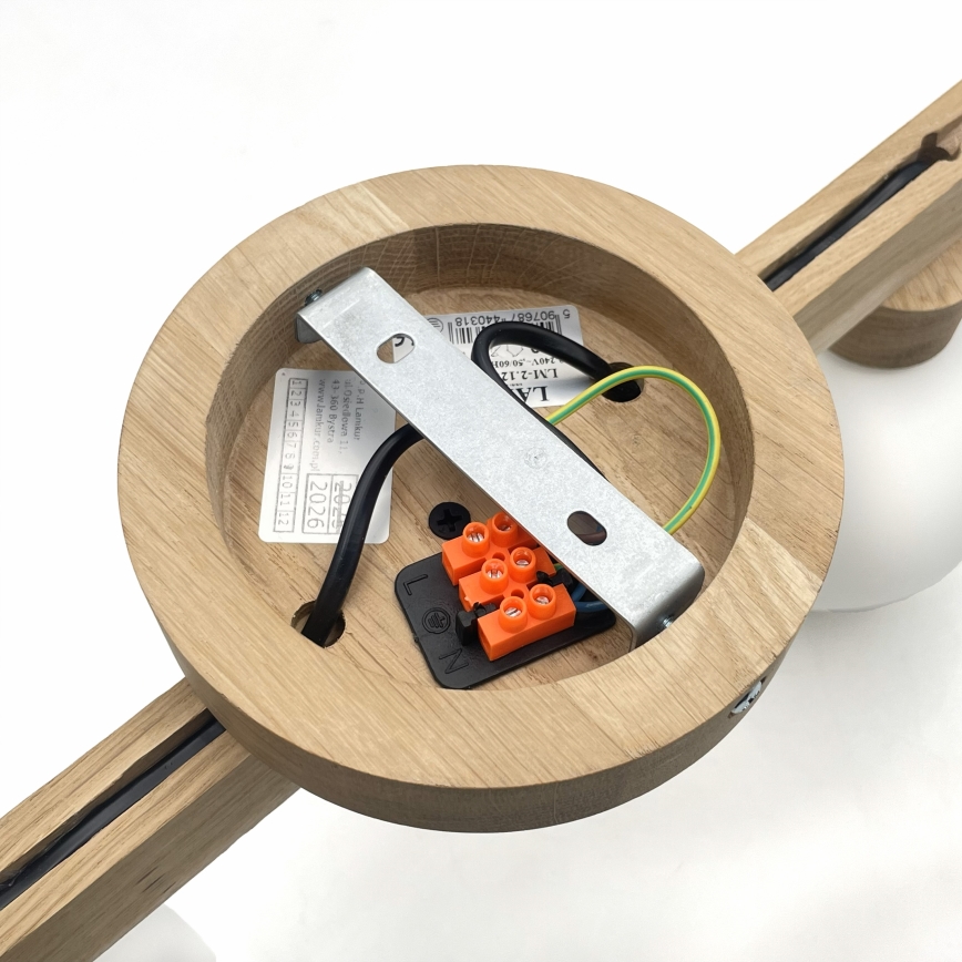 Plafonieră aplicată ANTONIO 2xG9/5W/230V stejar/alb