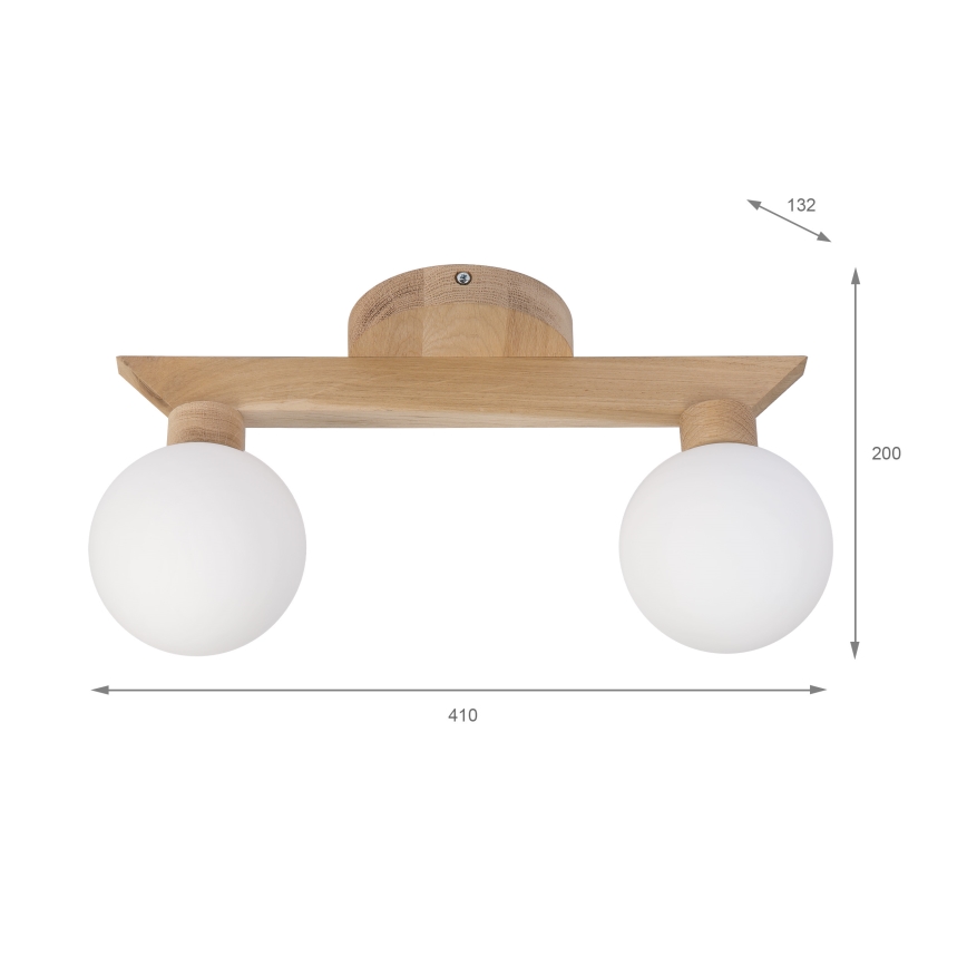 Plafonieră aplicată ANTONIO 2xG9/5W/230V stejar/alb