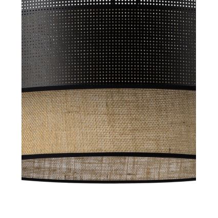 Plafonieră aplicată BORHO, 1x E27/60W/230V, Ø 50 cm, negru/jută