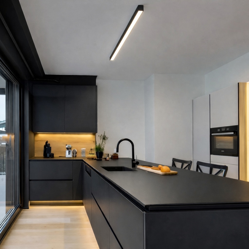 Brilagi - Plafonieră LED aplicată FULLDAY, 20/30/40 W, 230 V, 2700/4000/6000 K, 120 cm, negru
