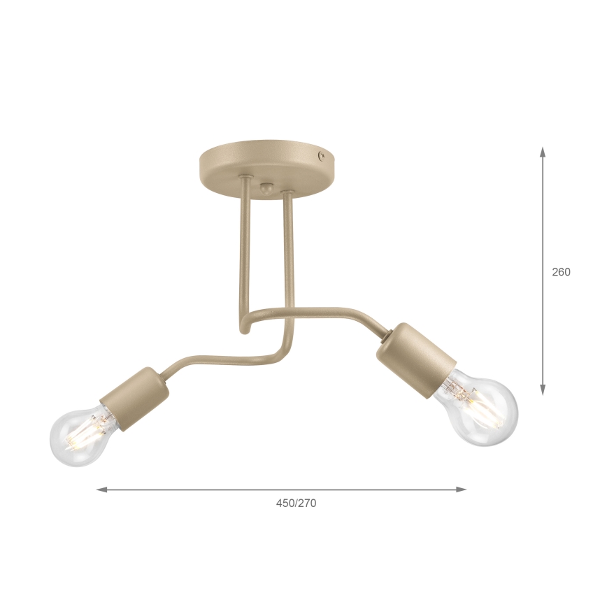 Plafonieră aplicată CHARLIE 2xE27/15W/230V bej