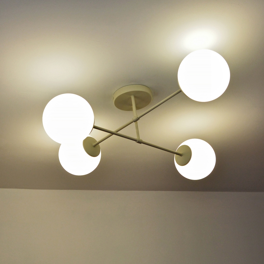 Plafonieră aplicată MOON 4xE27/15W/230V crem