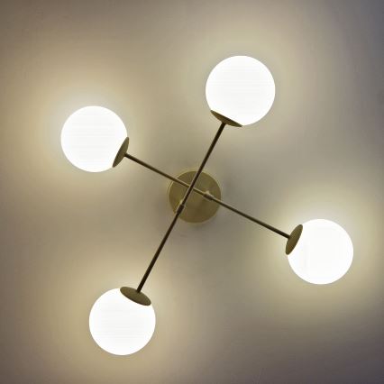 Plafonieră aplicată MOON 4xE27/15W/230V crem