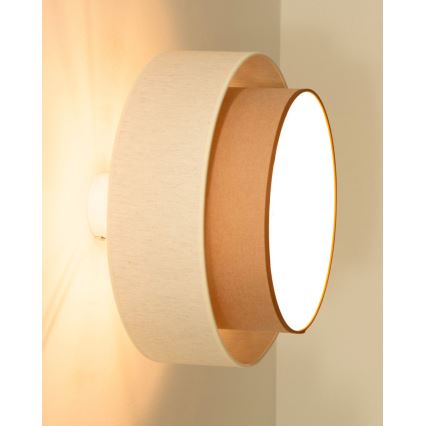 Plafonieră aplicată NATIA, 1x E27/60W/230V, Ø 45 cm, alb/maro