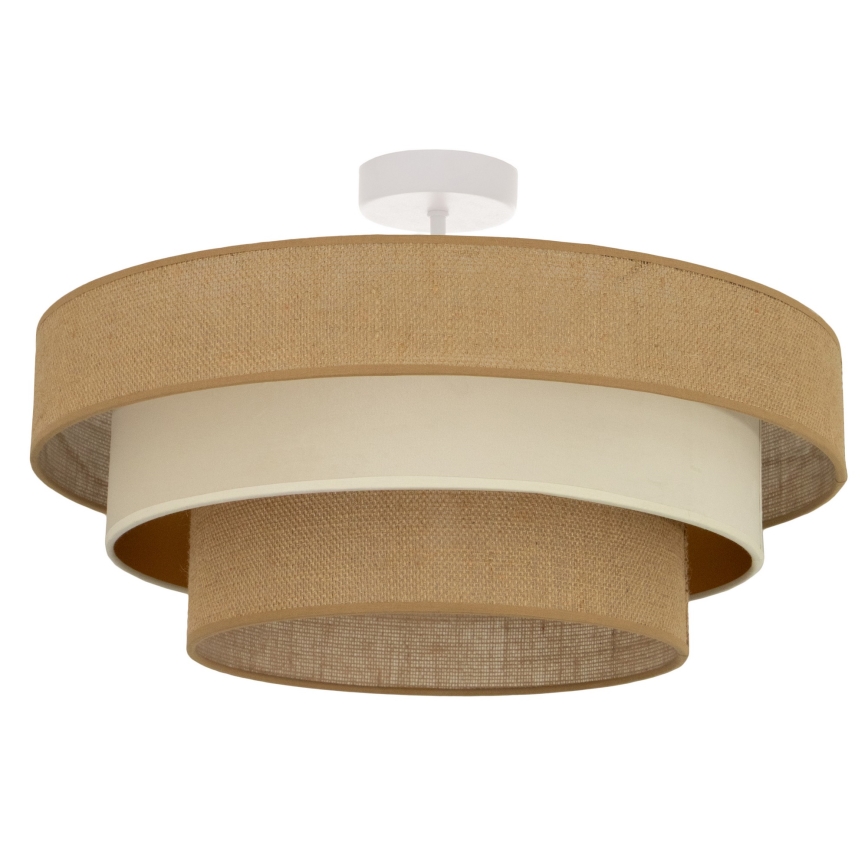 Plafonieră aplicată WENTA, 1xE27/60W/230V, Ø 50 cm, iută/bej