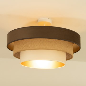 Plafonieră aplicată WENTA 1xE27/60W/230V, Ø 50 cm, maro/iută/bej