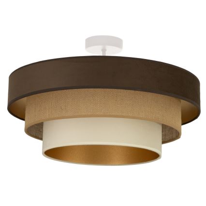 Plafonieră aplicată WENTA 1xE27/60W/230V, Ø 50 cm, maro/iută/bej