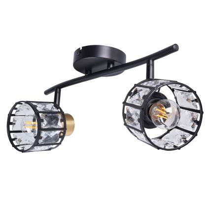 Plafonieră aplicată ZAHARA 2xE27/10W/230V, neagră