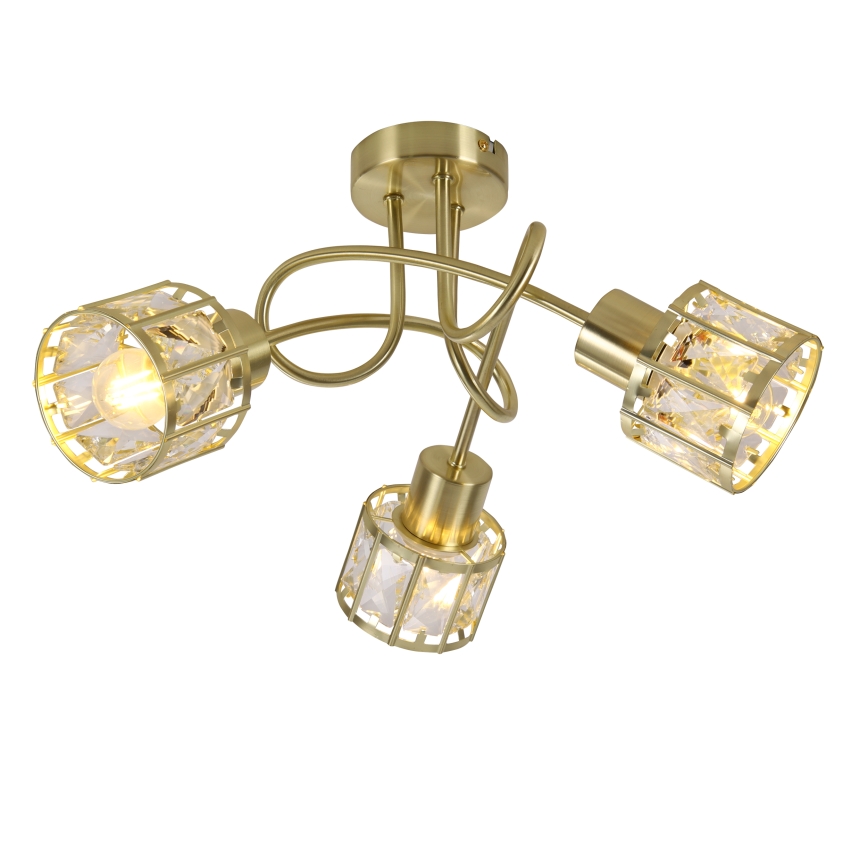 Plafonieră aplicată ZAHARA 3xE27/10W/230V, aurie