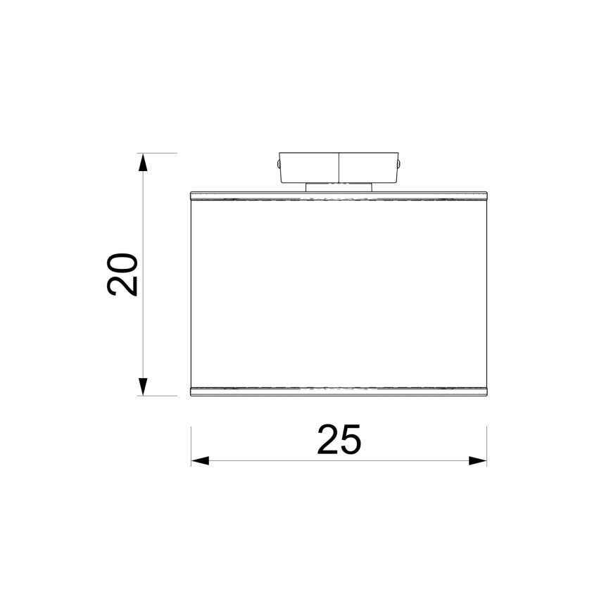 Plafonieră ARDEN, 1 x E27 / 15 W / 230 V, diam. 25 cm, neagră