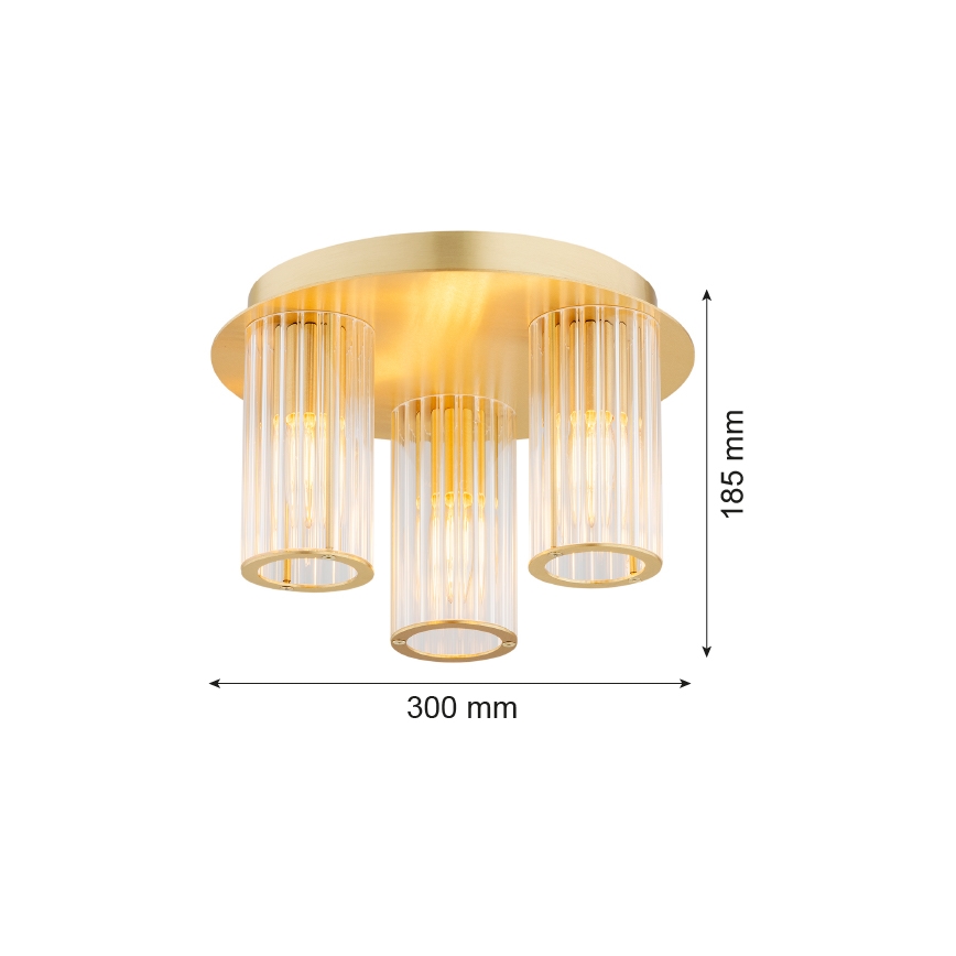Plafonieră Argon 6304 HAMPTON 3xE14/7W/230V auriu
