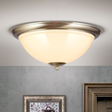 Plafonieră AUSTRIAN OLD LAMP 3xE27/60W/230V d. 50 cm bronz/bej