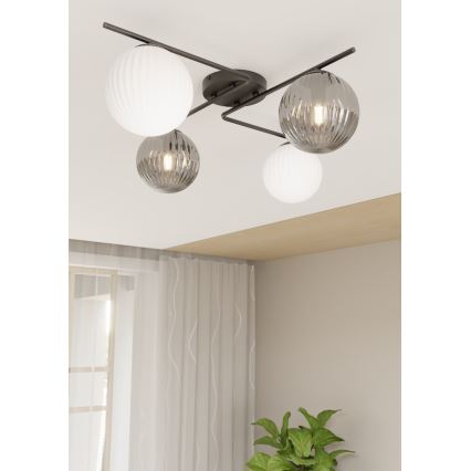 Plafonieră AZURA 4xE14/10W/230V negru/gri/alb