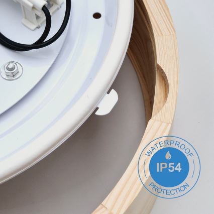 Lumină de plafon pentru baie NATURAL 3xE27/15W/230V IP54 pin ? 37 cm