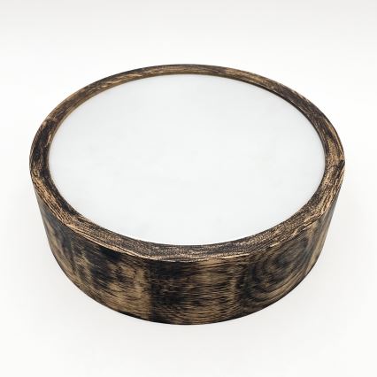 Lumină de plafon pentru baie OAK SMOKY 2xE27/15W/230V IP54 Ø 27,5 cm stejar/maro