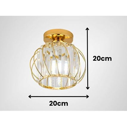 Plafonieră BELLA 1xE27/40W/230V, Ø 20 cm, culoare aurie