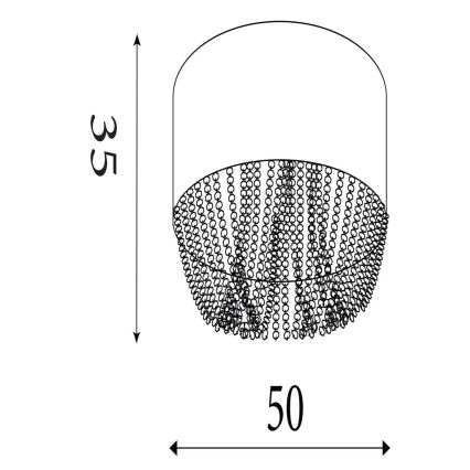Searchlight - Plafonieră BELLANO 5xG9/7W/230V Ø 50 cm gri