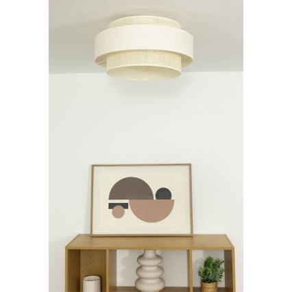Plafonieră BOHO 1xE27/60W/230V, diametru 40 cm, crem/jută