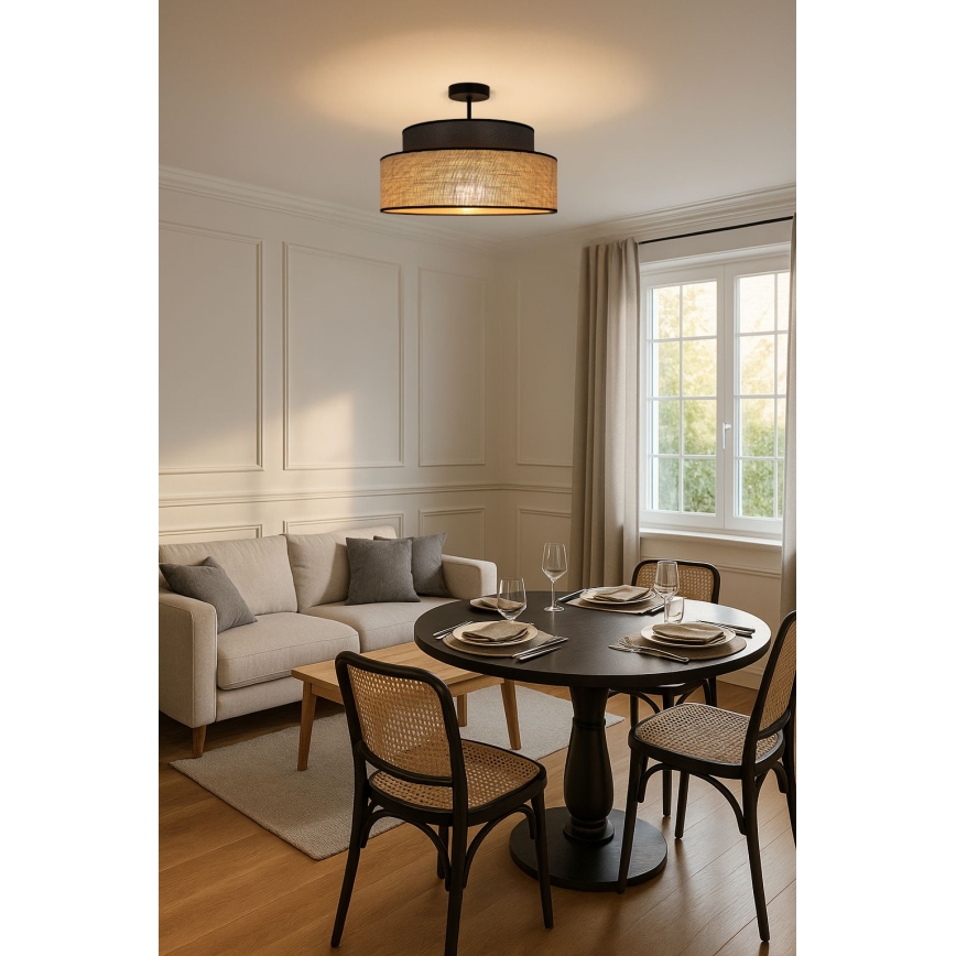 Plafonieră BOHO 1xE27/60W/230V maro/bej