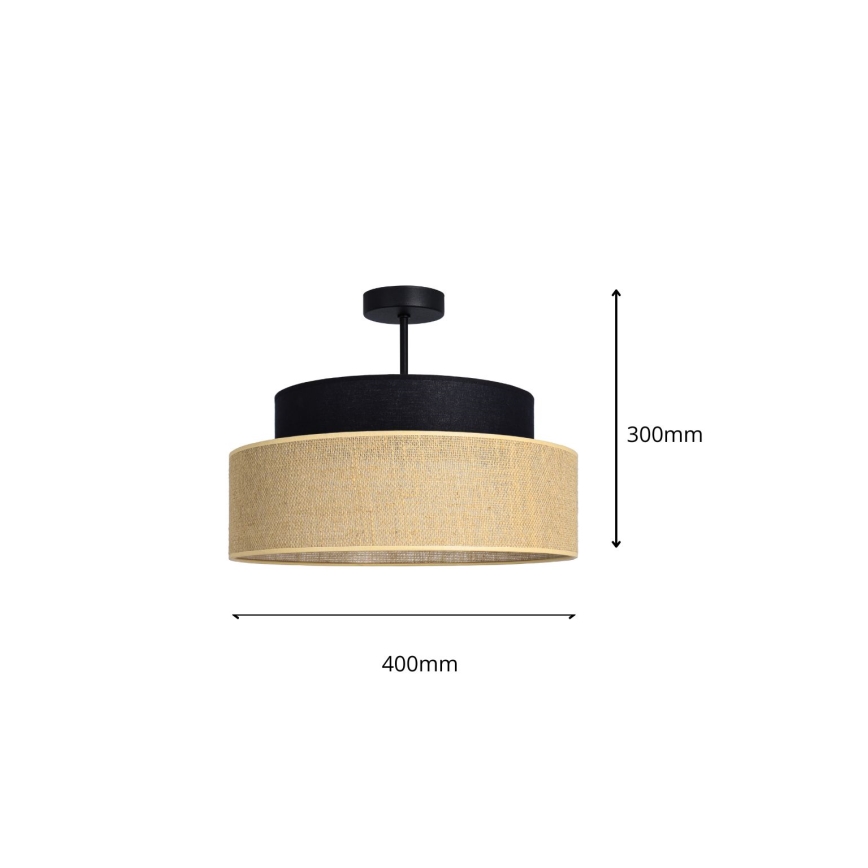 Plafonieră BOHO 1xE27/60W/230V negru/bej