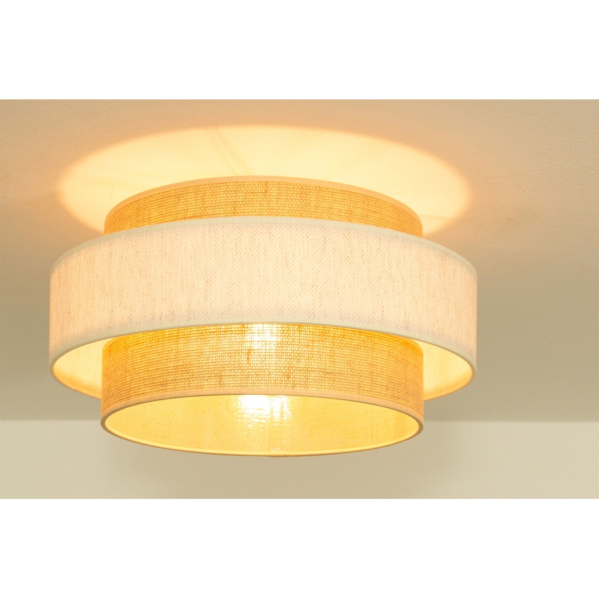 Plafonieră BOHO 1xE27/60W/230V Ø 40 cm, crem/iută