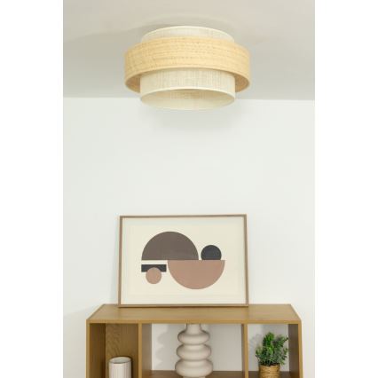 Plafonieră BOHO 1xE27/60W/230V Ø 40 cm iută/crem