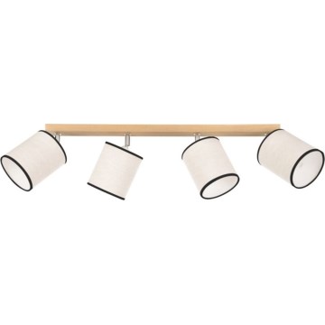 Plafonieră BOHO cu 4 spoturi, soclu E27, 25W, 230V, stejar