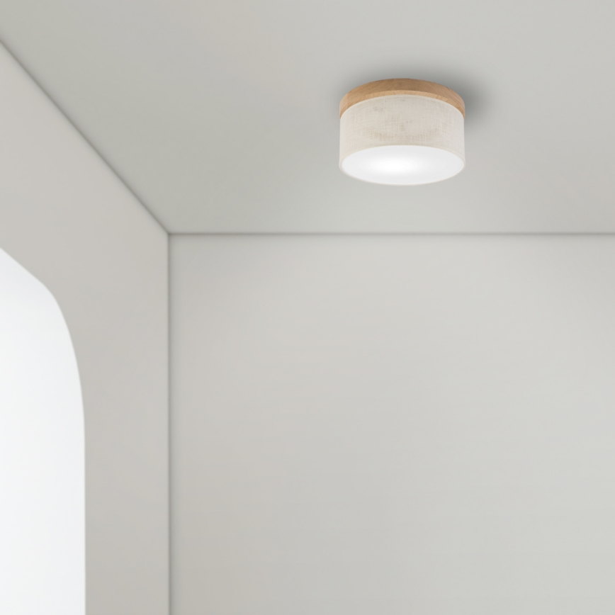 Plafonieră Brilagi BELLADONNA 1xE27/15W/230V d. 30 cm crem/stejar