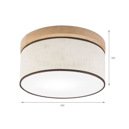 Plafonieră Brilagi BELLADONNA 1xE27/15W/230V d. 30 cm crem/stejar