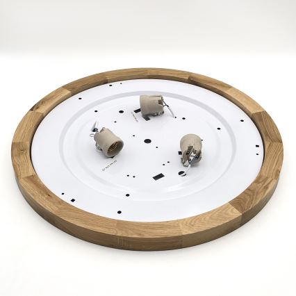 Plafonieră Brilagi BELLADONNA 3xE27/15W/230V d. 50 cm crem/stejar