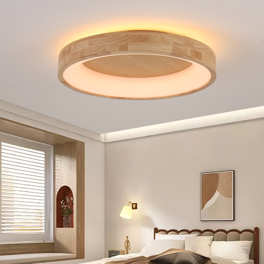 Brilagi - Plafonieră LED FALCON WOOD LED/40W/230V 3000/4000/6000K diam. 60 cm lemn