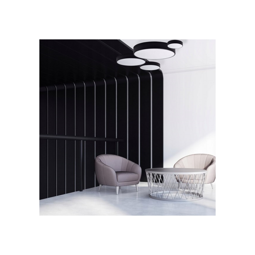 Plafonieră CLARE 6xE27/40W/230V d. 80 cm negru Brilagi