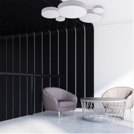 Plafonieră CLEO cu senzor de mișcare și de crepuscul 3xE27/24W/230V Ø 40 cm albă