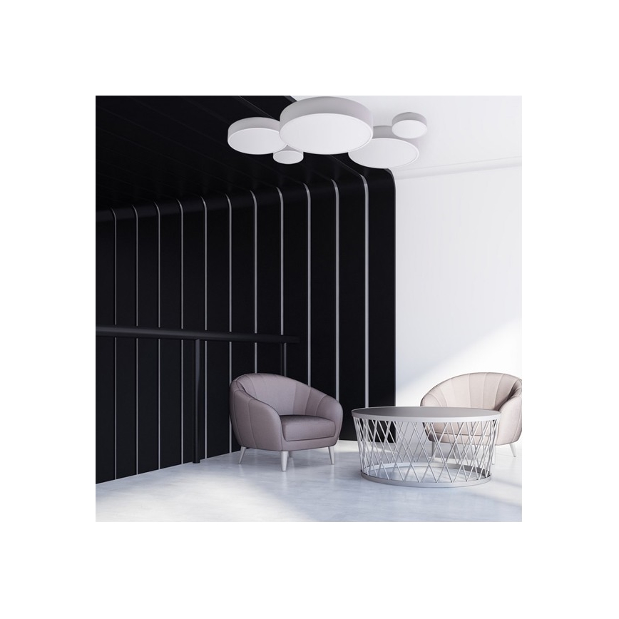 Plafonieră CLEO cu senzor de mișcare și de crepuscul 3xE27/24W/230V Ø 40 cm albă