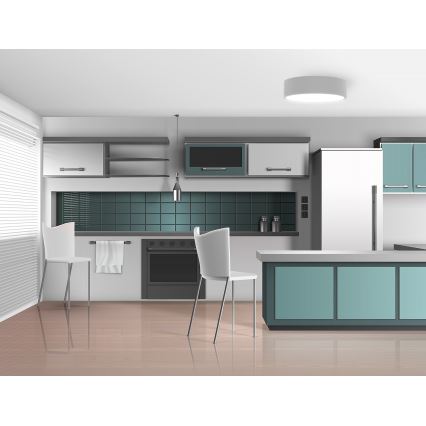 Plafonieră CLEO cu senzor de mișcare și de crepuscul, 3xE27/24W/230V, Ø 40 cm, gri