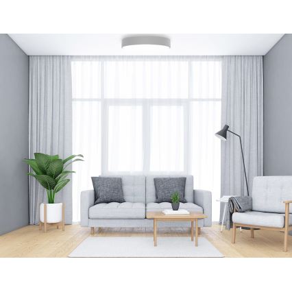 Lampă de tavan CLEO cu senzor de mișcare și de amurg, 5xE27/24W/230V, Ø 60 cm, gri