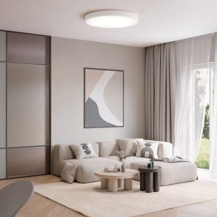 Plafonieră CLEO cu senzor de mișcare și senzor crepuscular, 6xE27/24W/230V, Ø 80 cm, albă